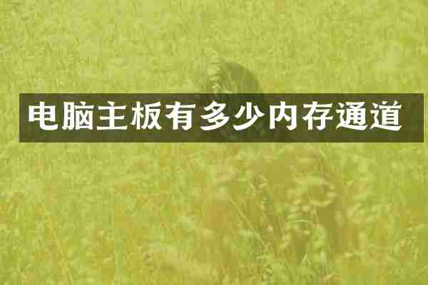 电脑主板有多少内存通道