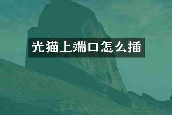 光猫上端口怎么插