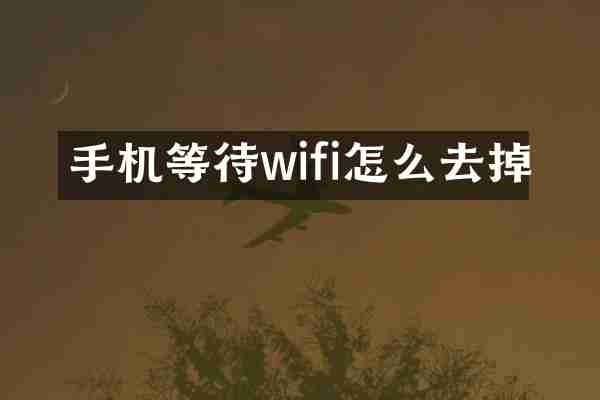 手机等待wifi怎么去掉
