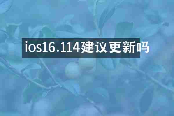 ios16.114建议更新吗