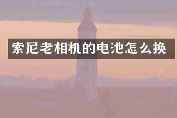 索尼老相机的电池怎么换
