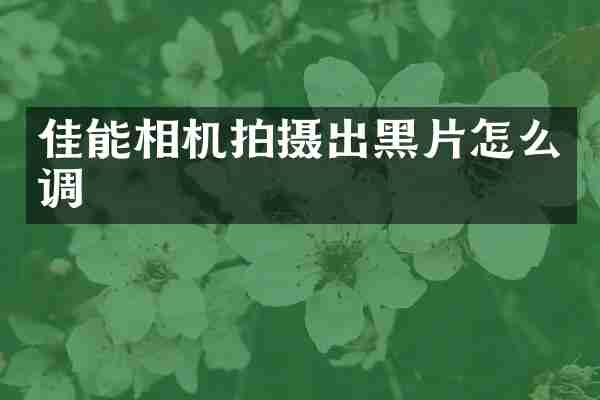 佳能相机拍摄出黑片怎么调