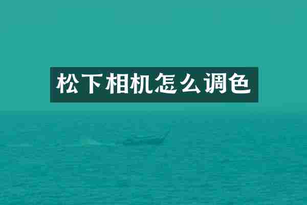 松下相机怎么调色