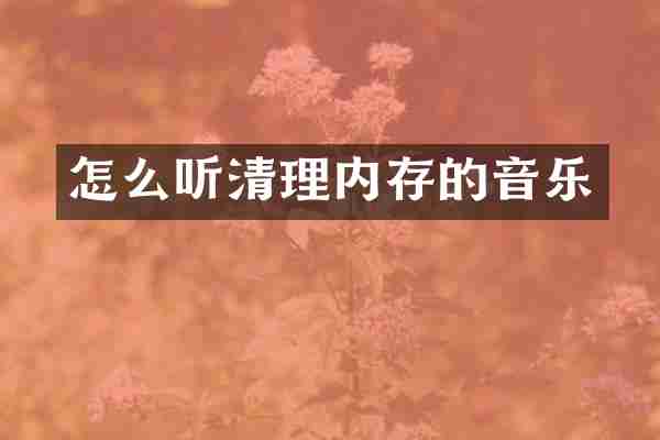 怎么听清理内存的音乐