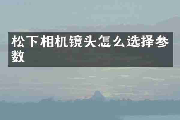 松下相机镜头怎么选择参数