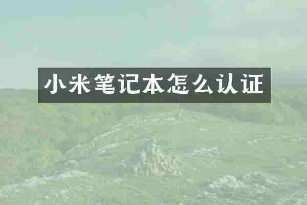 小米笔记本怎么认证