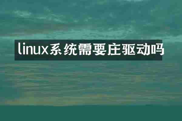 linux系统需要庄驱动吗
