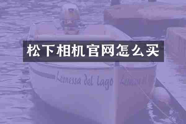 松下相机官网怎么买