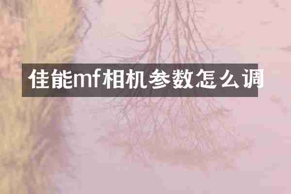 佳能mf相机参数怎么调
