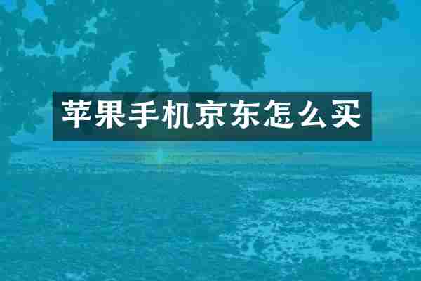 苹果手机京东怎么买