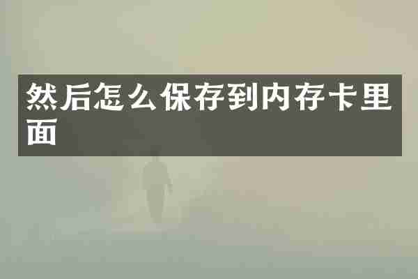然后怎么保存到内存卡里面