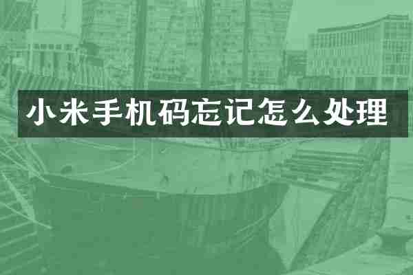 小米手机码忘记怎么处理