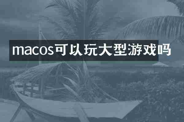 macos可以玩大型游戏吗