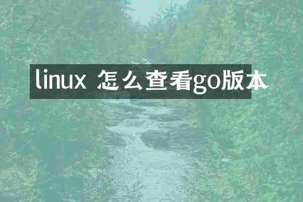 linux 怎么查看go版本