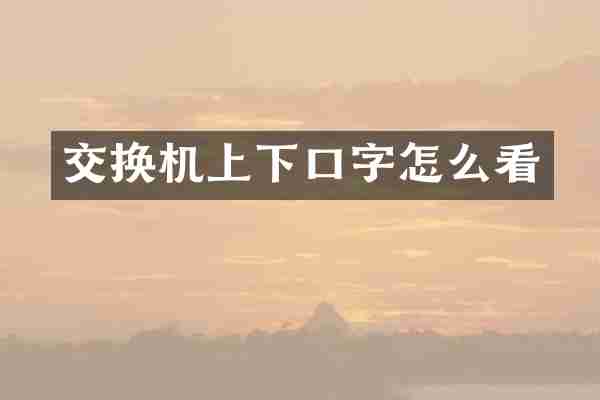 交换机上下口字怎么看