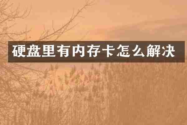 硬盘里有内存卡怎么解决