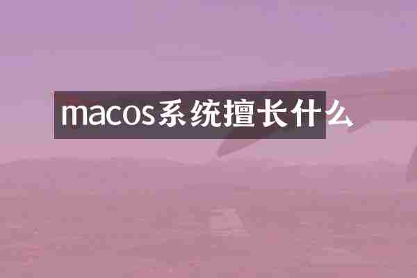 macos系统擅长什么