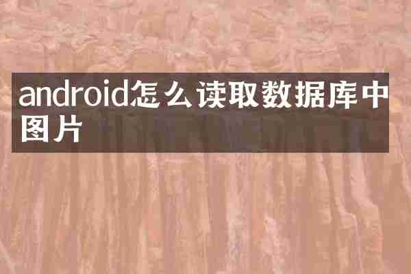 android怎么读取数据库中的图片