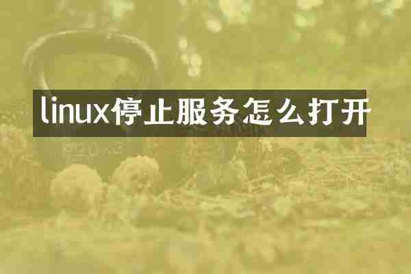 linux停止服务怎么打开