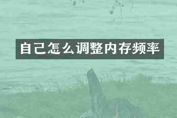 自己怎么调整内存频率
