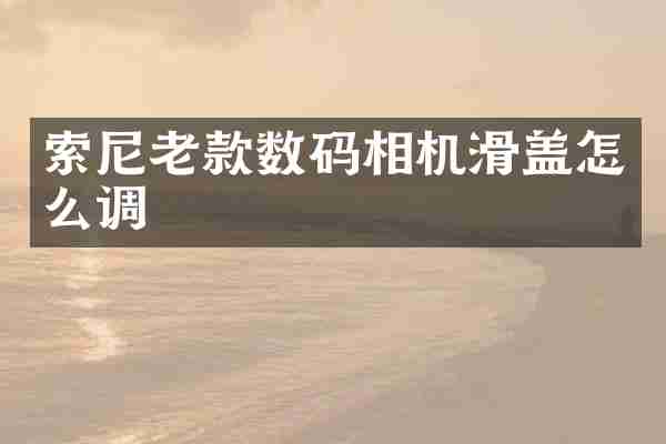 索尼老款数码相机滑盖怎么调