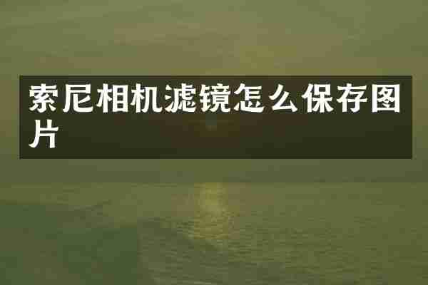 索尼相机滤镜怎么保存图片