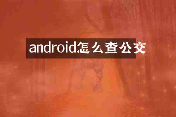 android怎么查公交