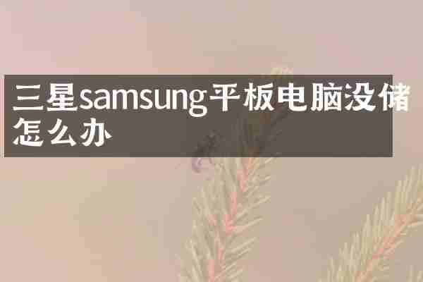 三星samsung平板电脑没储存怎么办