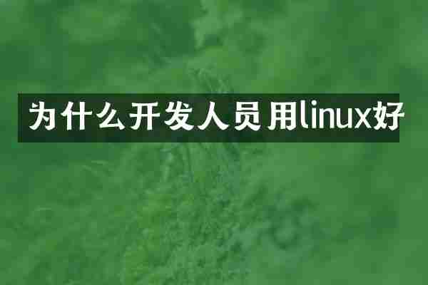 为什么开发人员用linux好