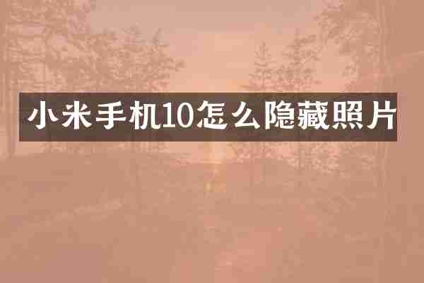 小米手机10怎么隐藏照片