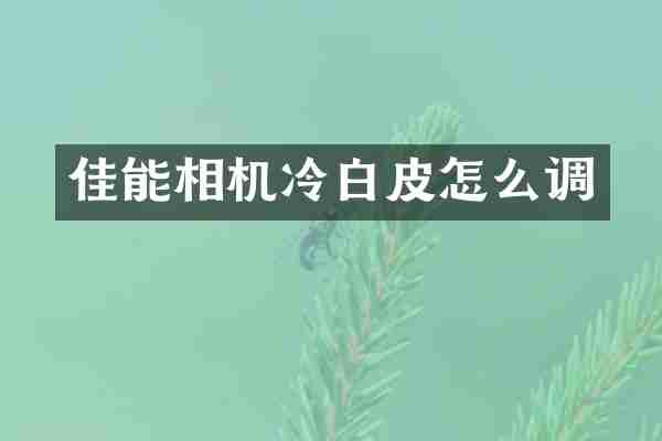 佳能相机冷白皮怎么调