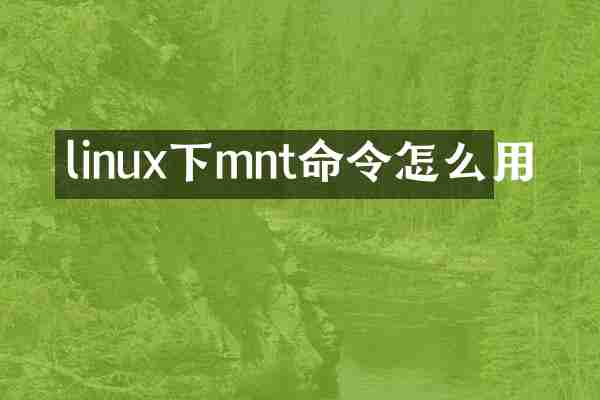linux下mnt命令怎么用