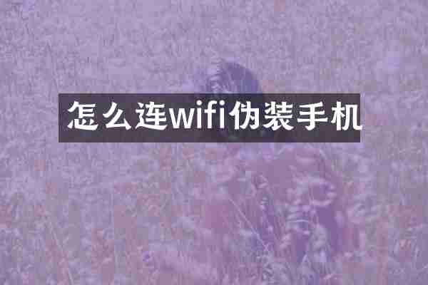 怎么连wifi伪装手机