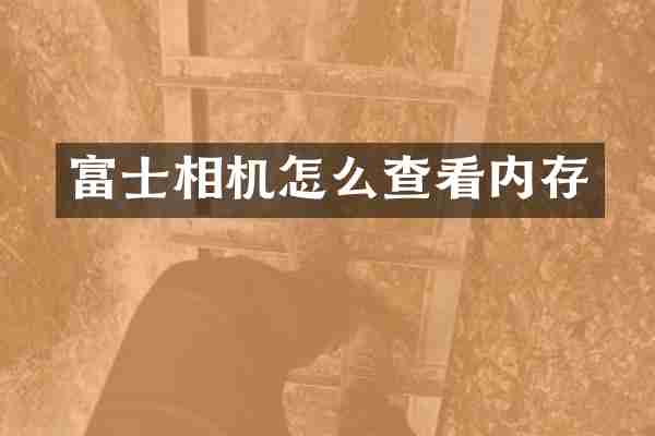 富士相机怎么查看内存