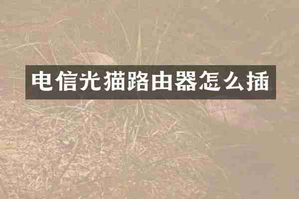电信光猫路由器怎么插