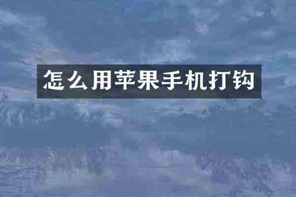 怎么用苹果手机打钩