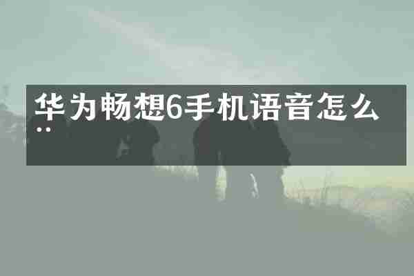 华为畅想6手机语音怎么用