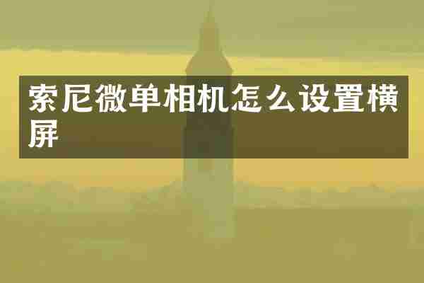 索尼微单相机怎么设置横屏