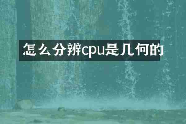 怎么分辨cpu是几何的
