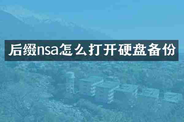 后缀nsa怎么打开硬盘备份