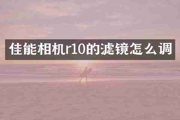 佳能相机r10的滤镜怎么调