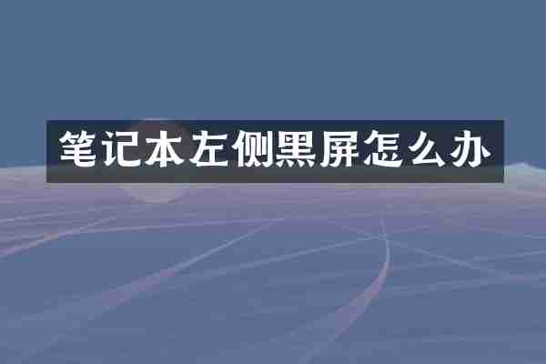 笔记本左侧黑屏怎么办