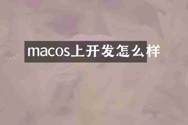 macos上开发怎么样