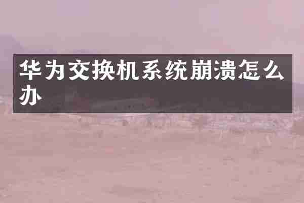 华为交换机系统崩溃怎么办