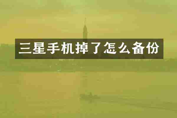 三星手机掉了怎么备份