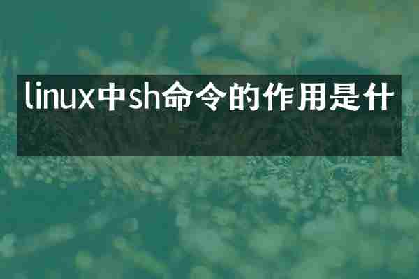 linux中sh命令的作用是什么
