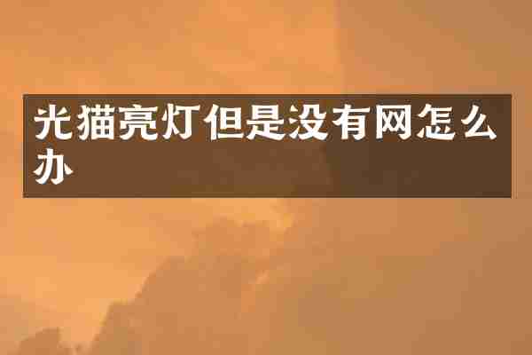光猫亮灯但是没有网怎么办