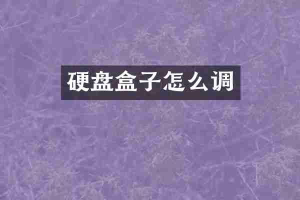 硬盘盒子怎么调