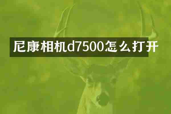 尼康相机d7500怎么打开
