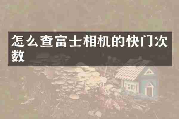 怎么查富士相机的快门次数